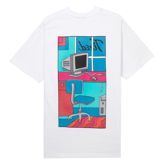 Tired Skateboards Workstation Pocket SS T-Shirt - White