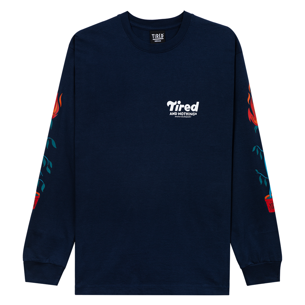 Tired Nothingth Organic LS T-Shirt - Navy