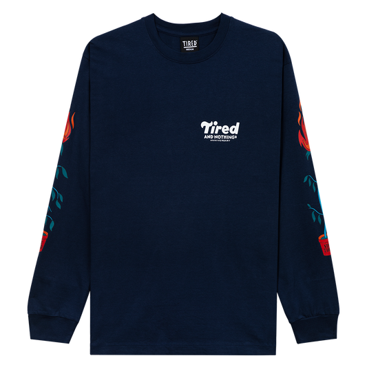 Tired Nothingth Organic LS T-Shirt - Navy