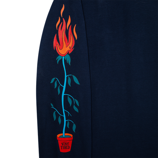 Tired Nothingth Organic LS T-Shirt - Navy