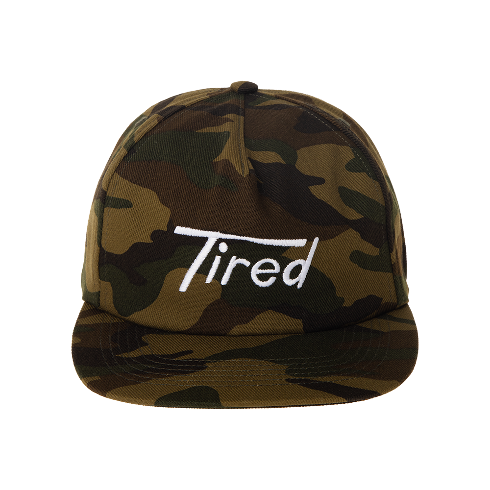 Tired Skateboards Old Mobil 5 Panel Cap - Camo