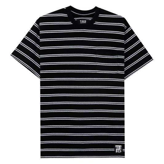 Tired Stamp Striped Pocket T-Shirt