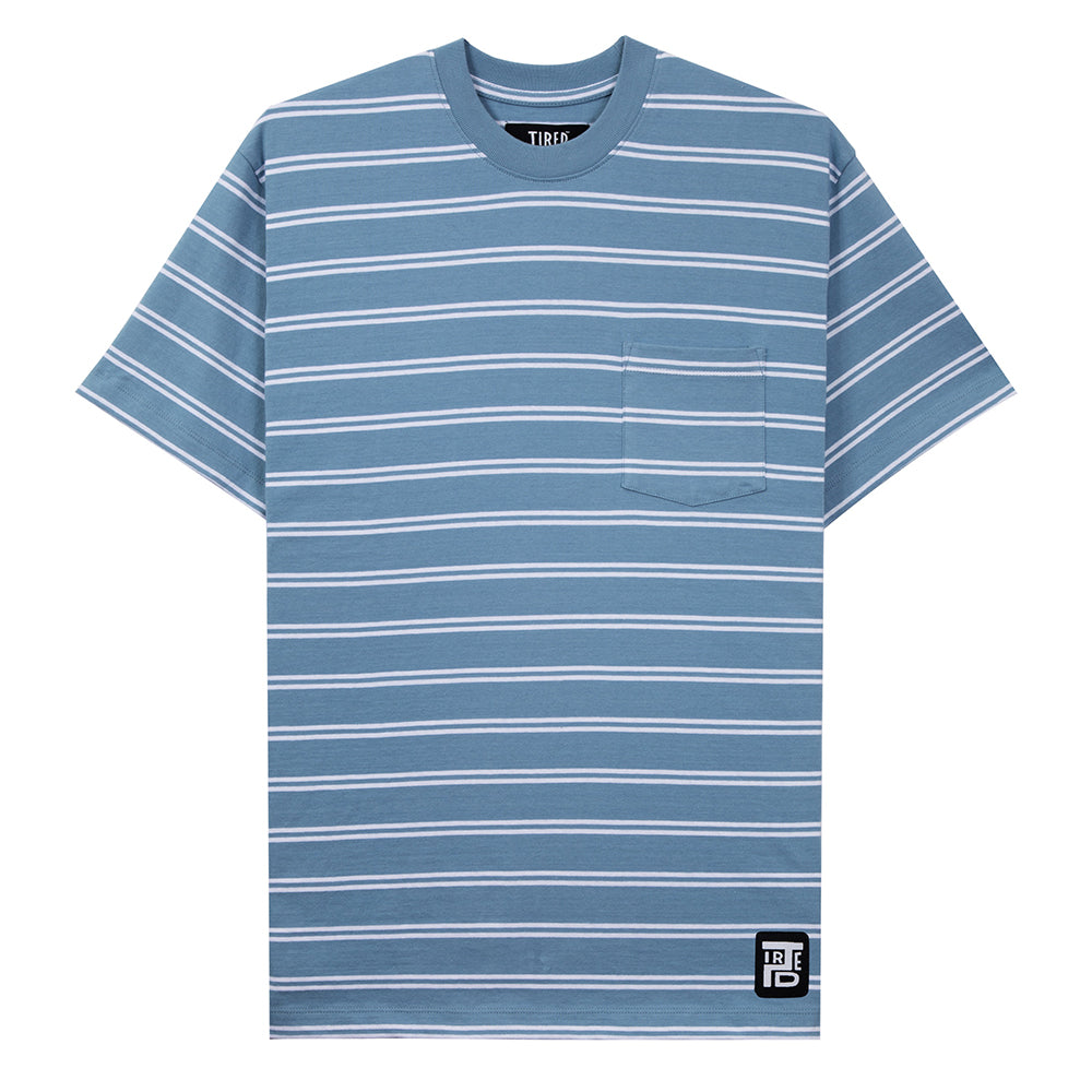Tired Stamp Striped Pocket T-Shirt