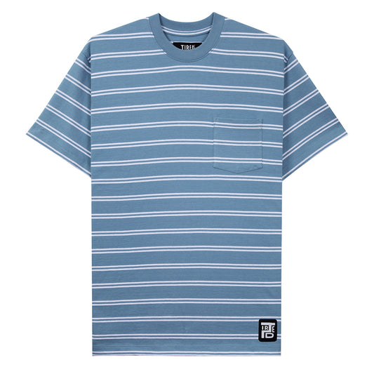 Tired Stamp Striped Pocket T-Shirt