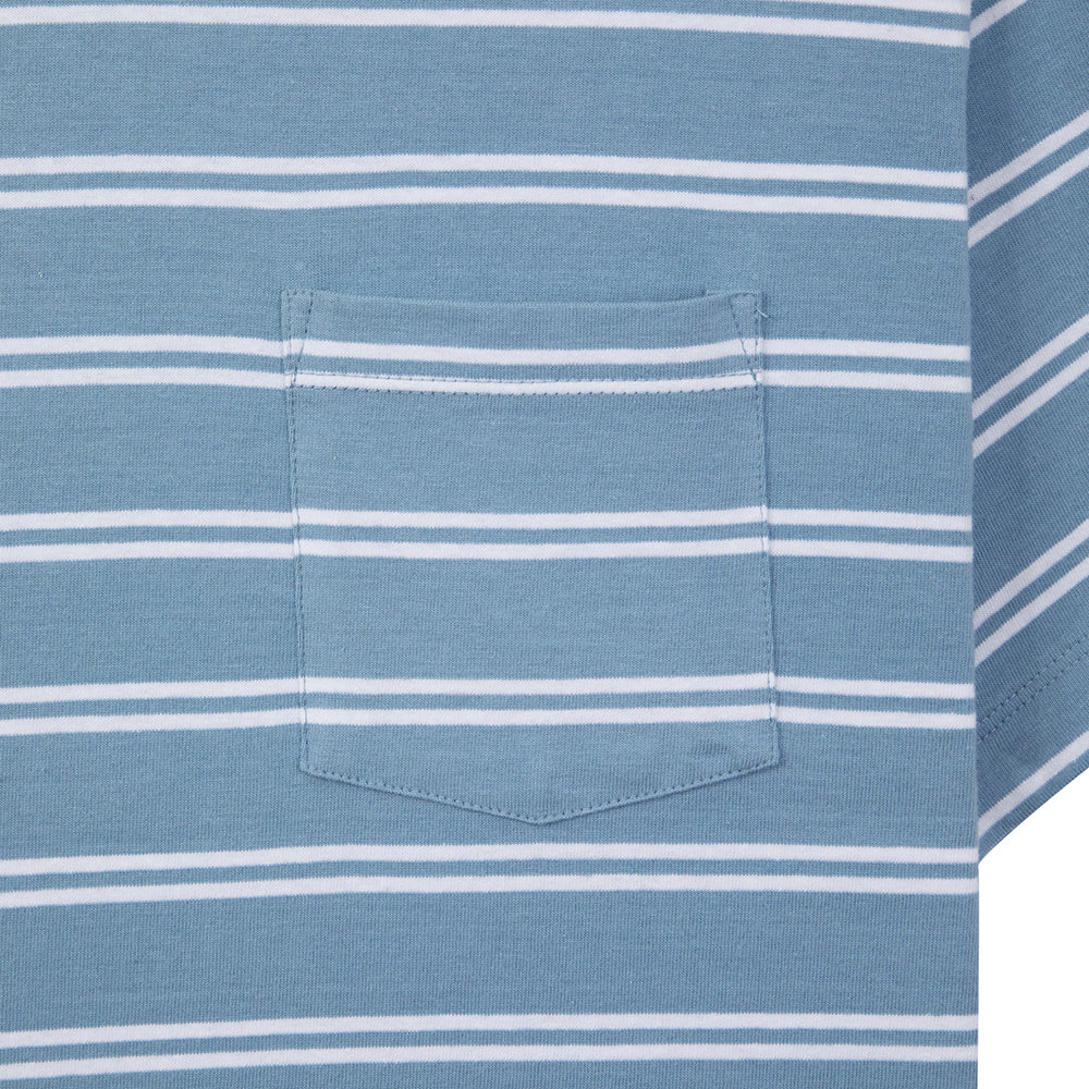 Tired Stamp Striped Pocket T-Shirt