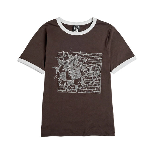 TOKEN 4U Sunburn Ringer SS Tee - Chocolate