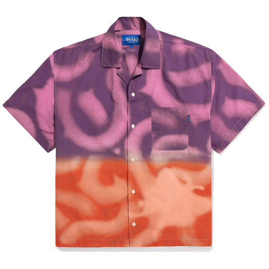 Awake NY x Tercer Mundo Dip Dyed Camp Shirt - Magenta Orange