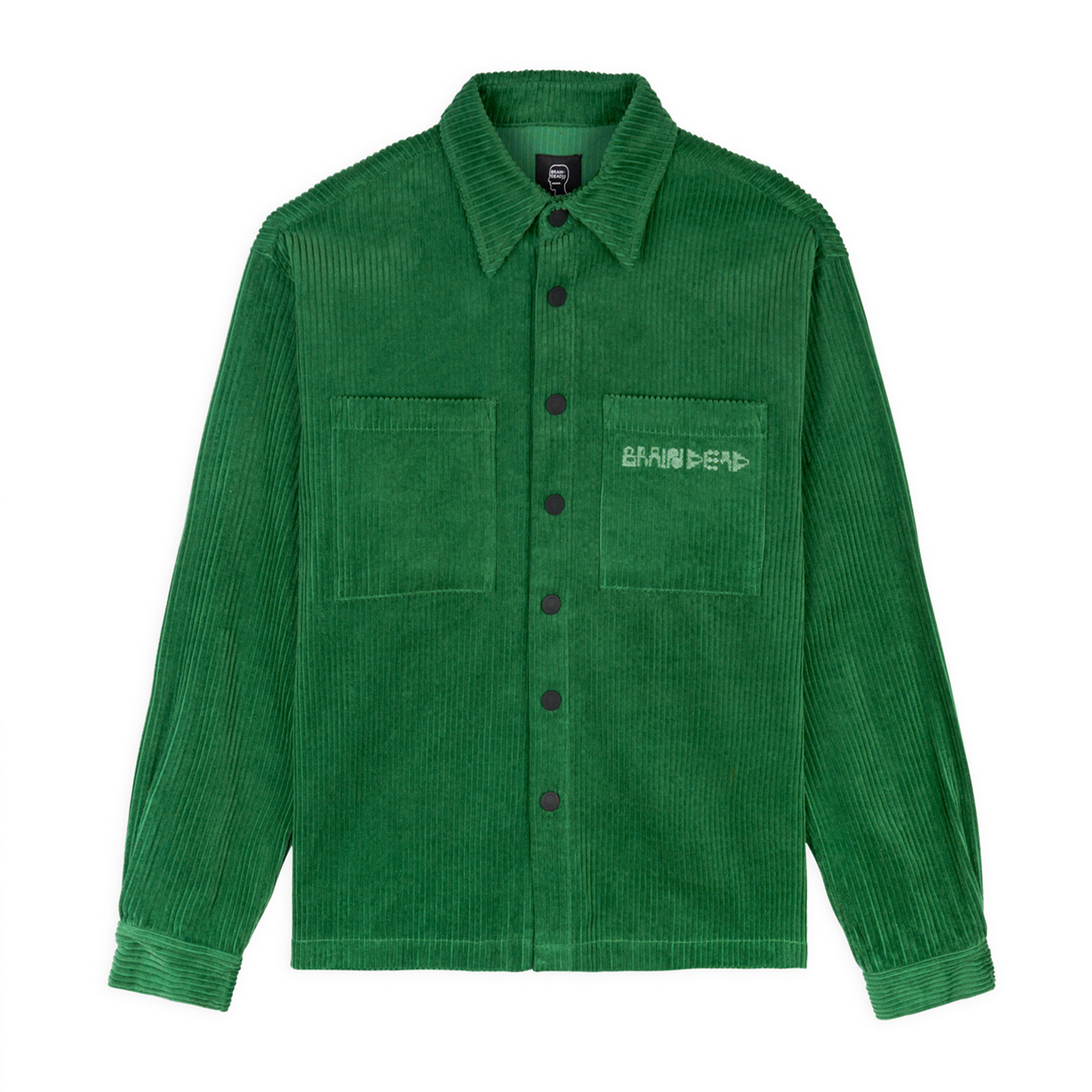 Brain Dead Trademark Wide Wale Snap Shirt - Green