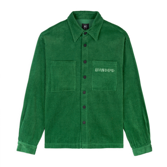 Brain Dead Trademark Wide Wale Snap Shirt - Green