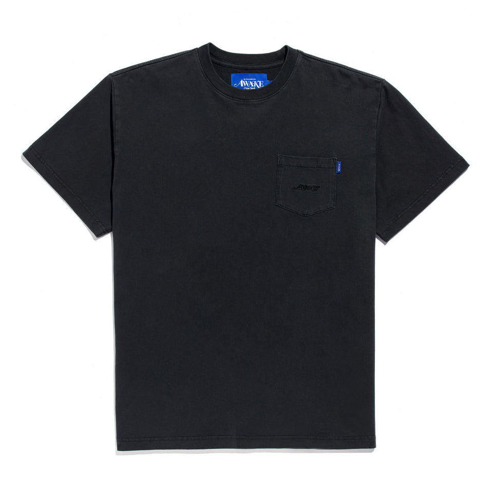 Awake NY Classic Embroidered Logo Pocket T-Shirt - Black