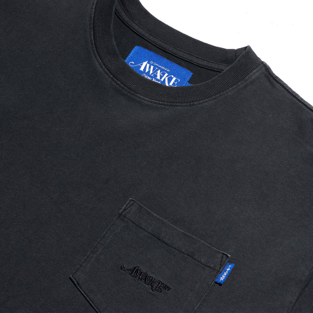 Awake NY Classic Embroidered Logo Pocket T-Shirt - Black