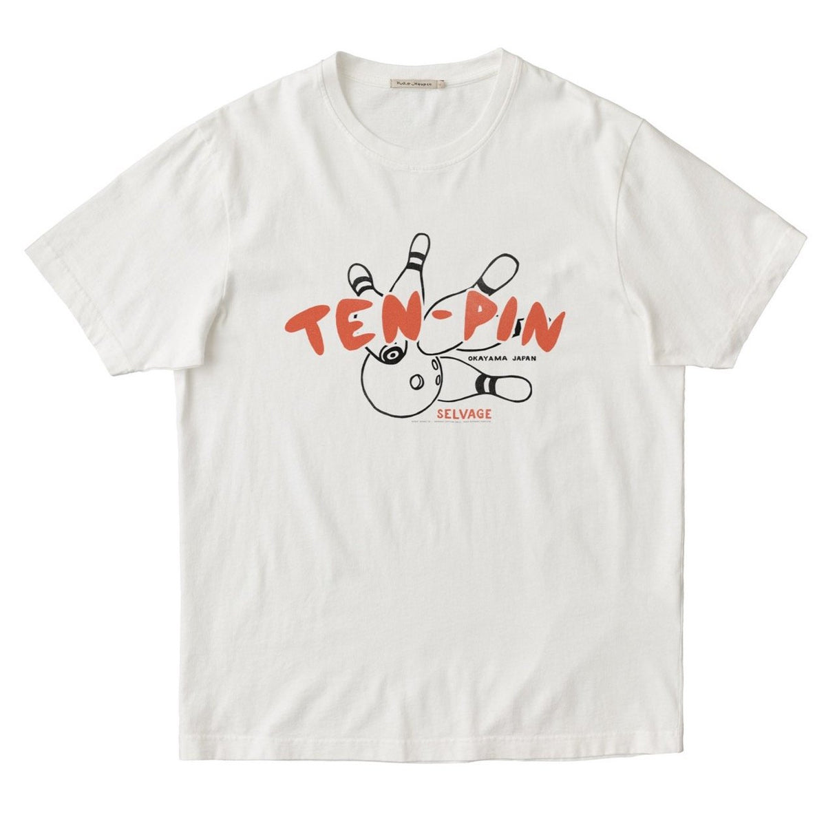 Nudie Jeans Co. Uno Ten Pin T-Shirt - Chalk White