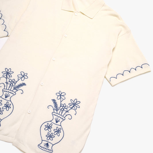 Service Works S/S Knitted Vase Shirt - Off White
