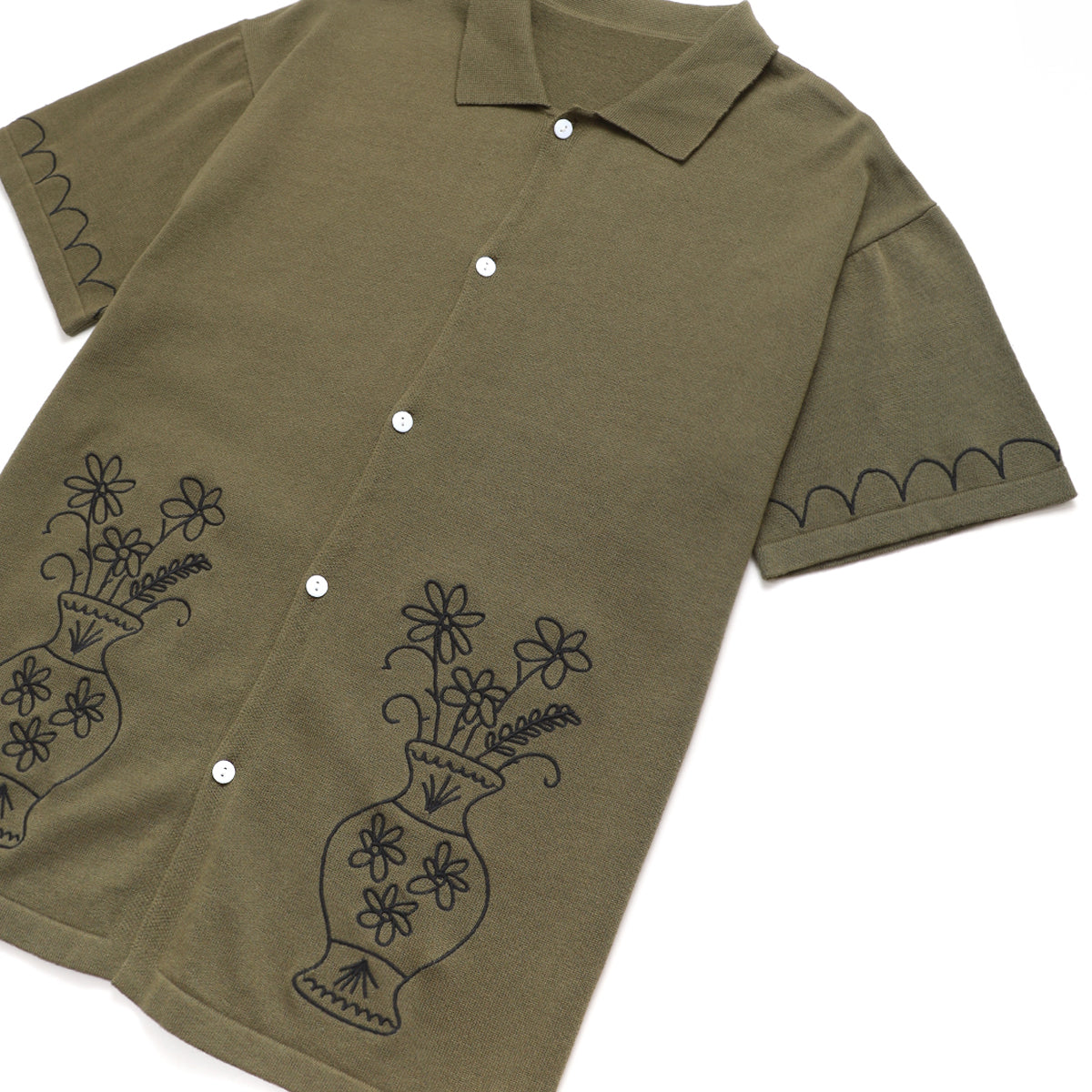 Service Works S/S Knitted Vase Shirt - Olive