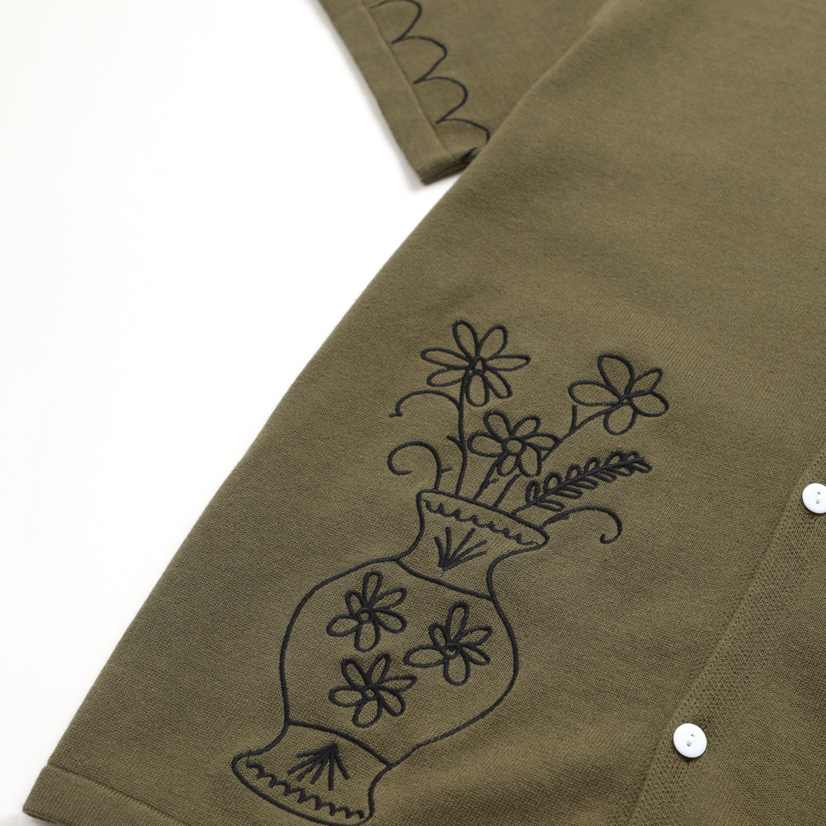 Service Works S/S Knitted Vase Shirt - Olive