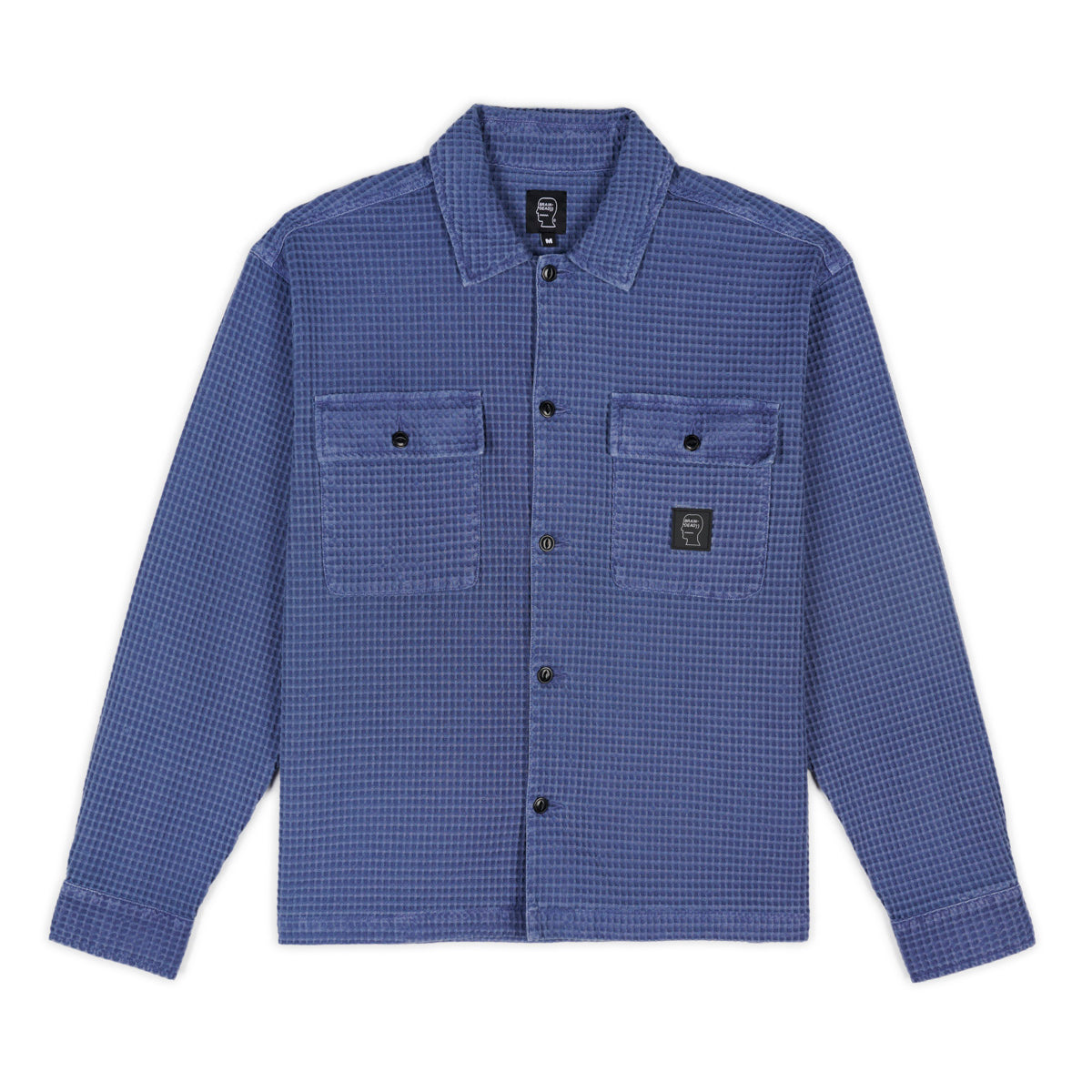Brain Dead BD Waffle Button Front Shirt - Blueberry
