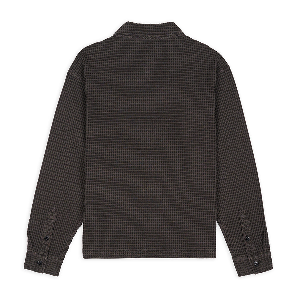 Brain Dead Waffle Snap Front Shirt - Charcoal