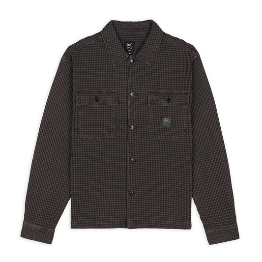 Brain Dead Waffle Snap Front Shirt - Charcoal