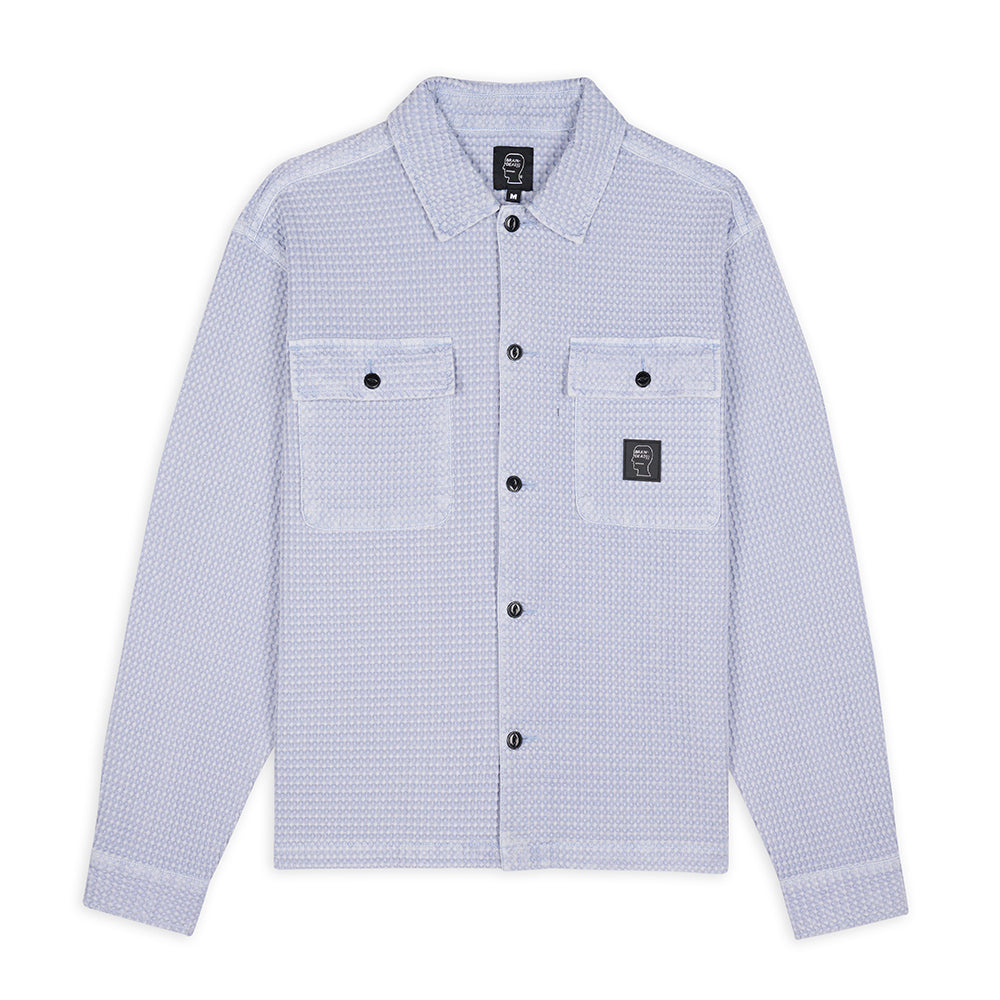Brain Dead Waffle Snap Front Shirt - Light Blue