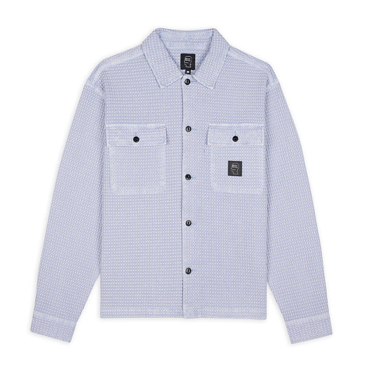 Brain Dead Waffle Snap Front Shirt - Light Blue