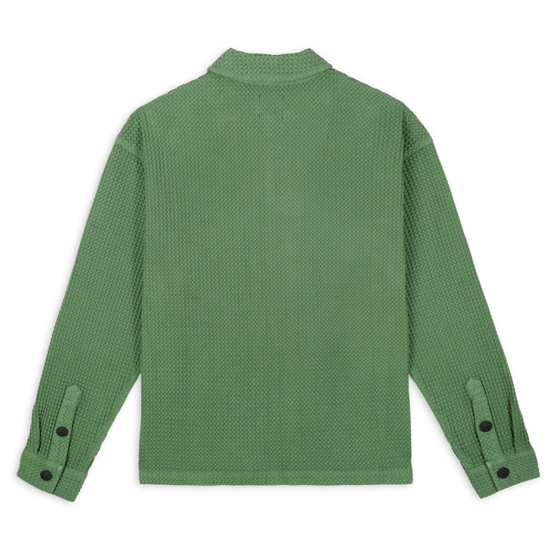 Brain Dead Waffle Snap Front Shirt - Moss