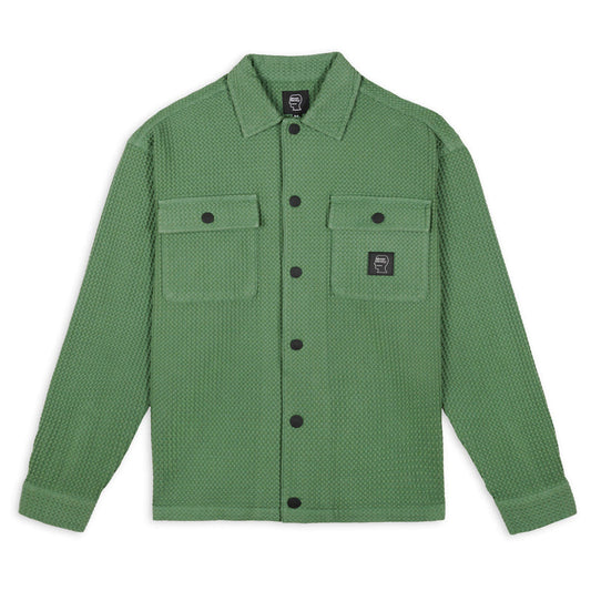 Brain Dead Waffle Snap Front Shirt - Moss
