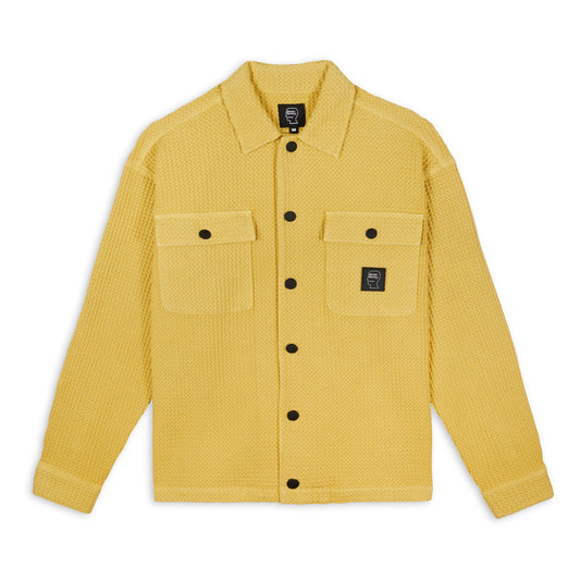 Brain Dead Waffle Snap Front Shirt - Mustard