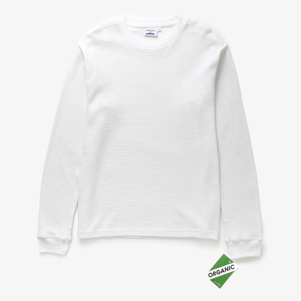 Power Goods Thermal Waffle LS Tee - White