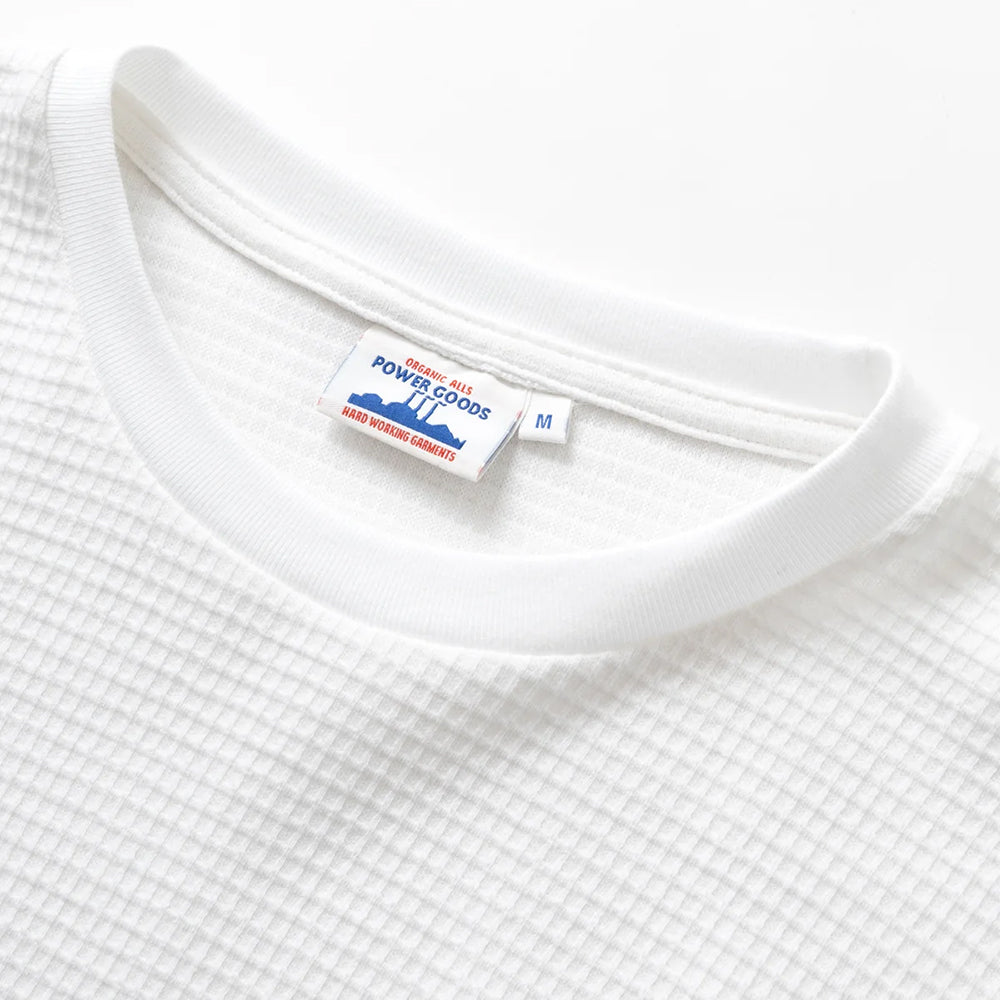 Power Goods Thermal Waffle LS Tee - White