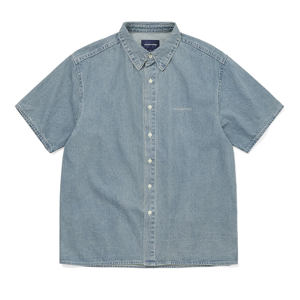 thisisneverthat Washed Denim S/S Shirt - Washed Blue