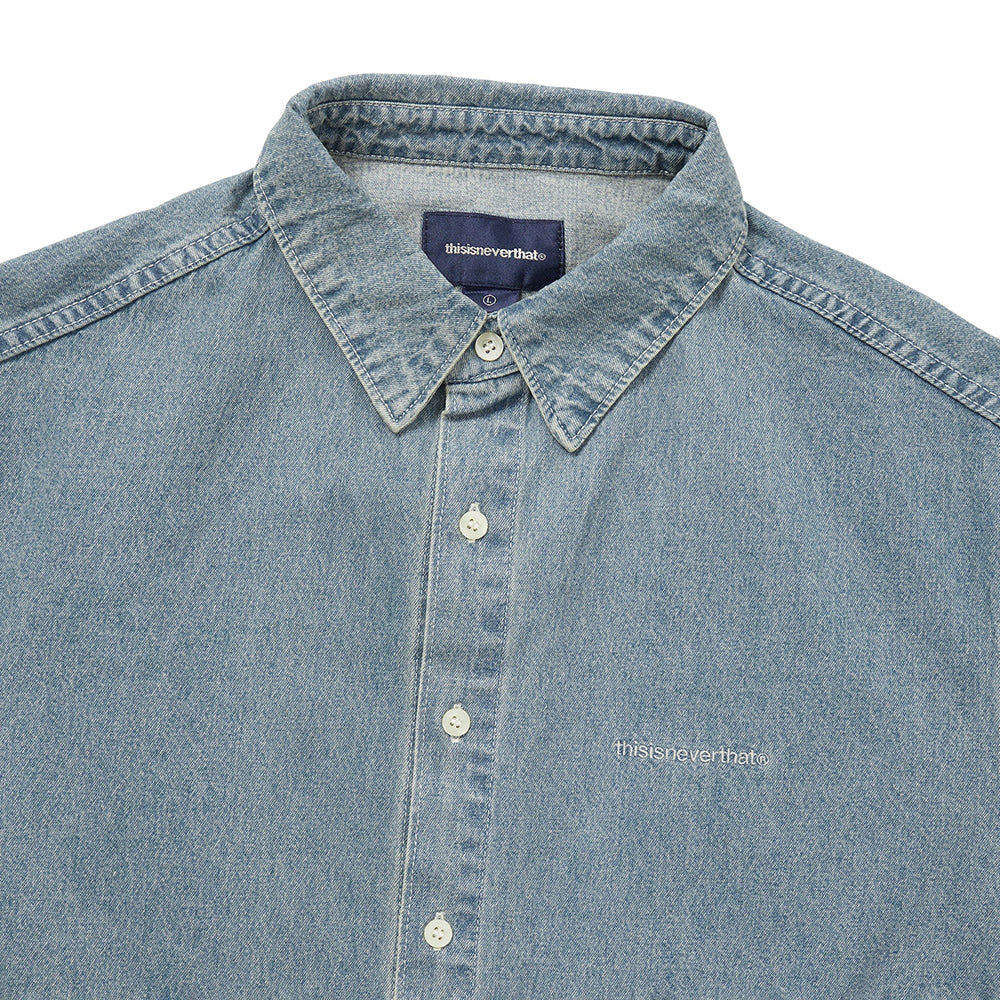 thisisneverthat Washed Denim S/S Shirt - Washed Blue