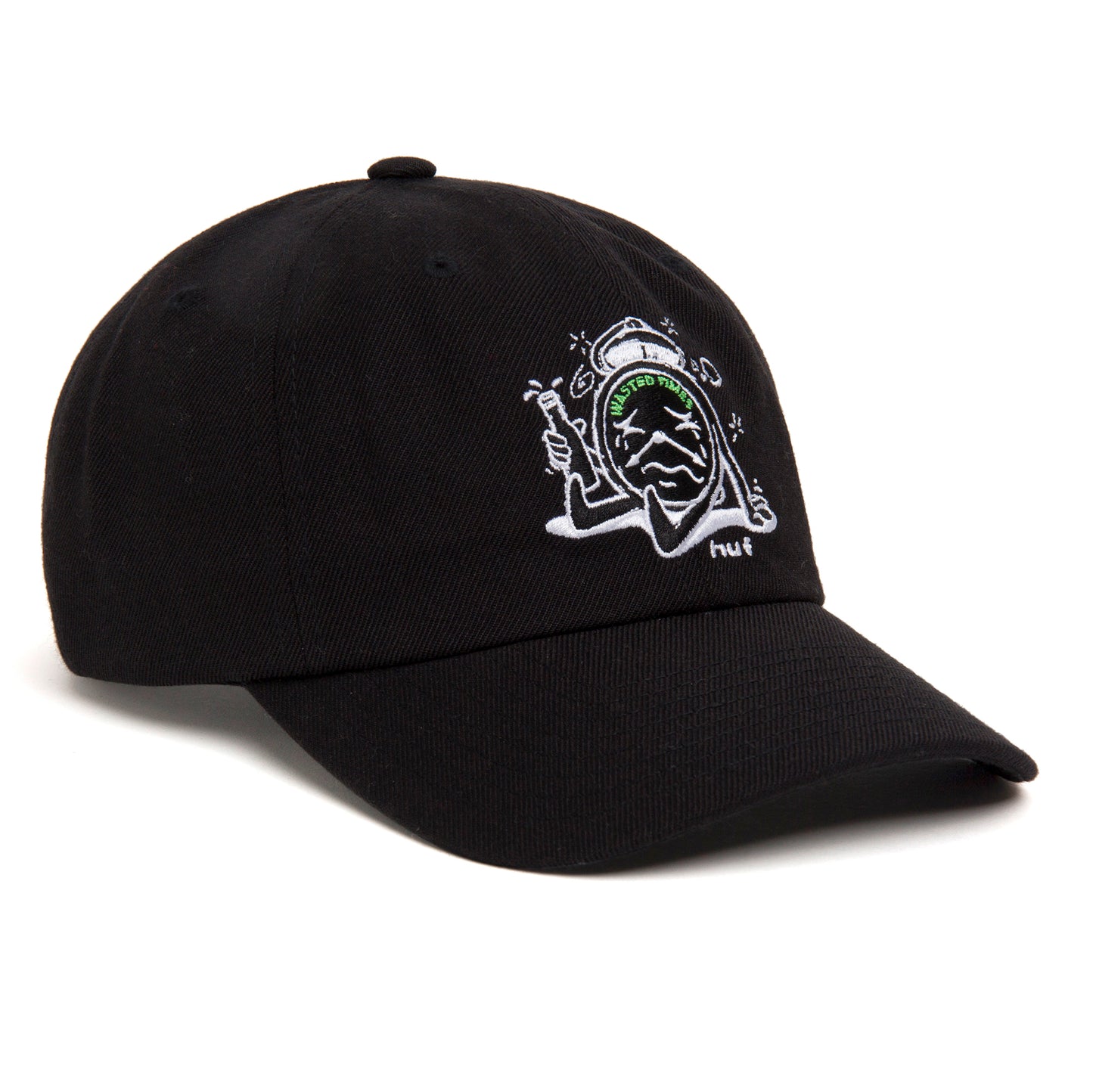 HUF Wasted Time 6 Panel Hat - Black