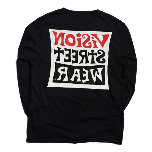 Vision Streetwear Wavy OG Box Logo LS T-Shirt - Black