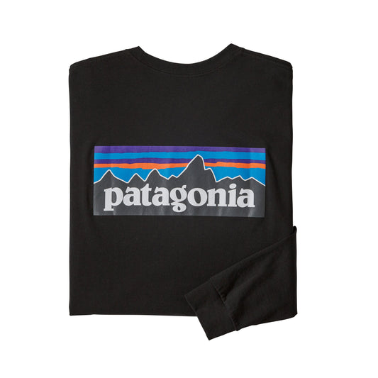 Patagonia LS P-6 Logo Responsibili-Tee - Black