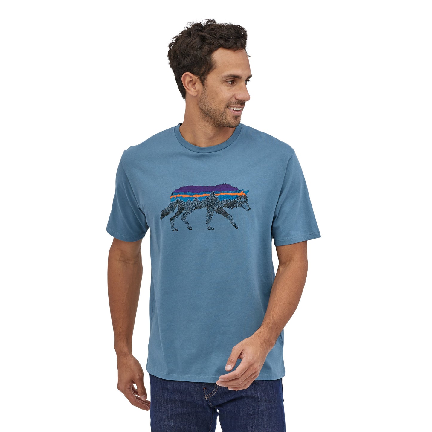 Patagonia Back For Good Organic T-Shirt - Pigeon Blue Wolf