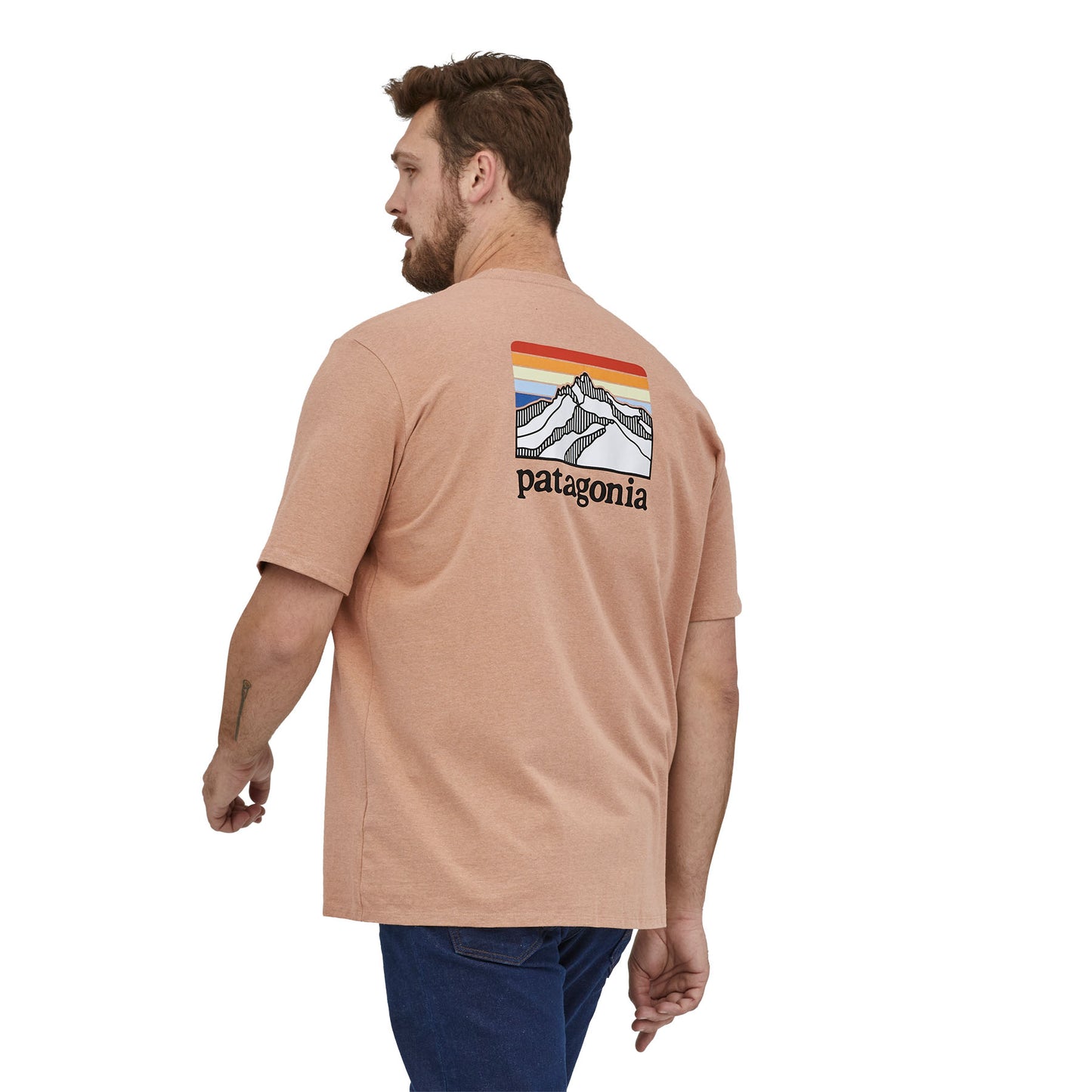 Patagonia Line Logo Ridge Pocket Responsibili-Tee - Dark Camel