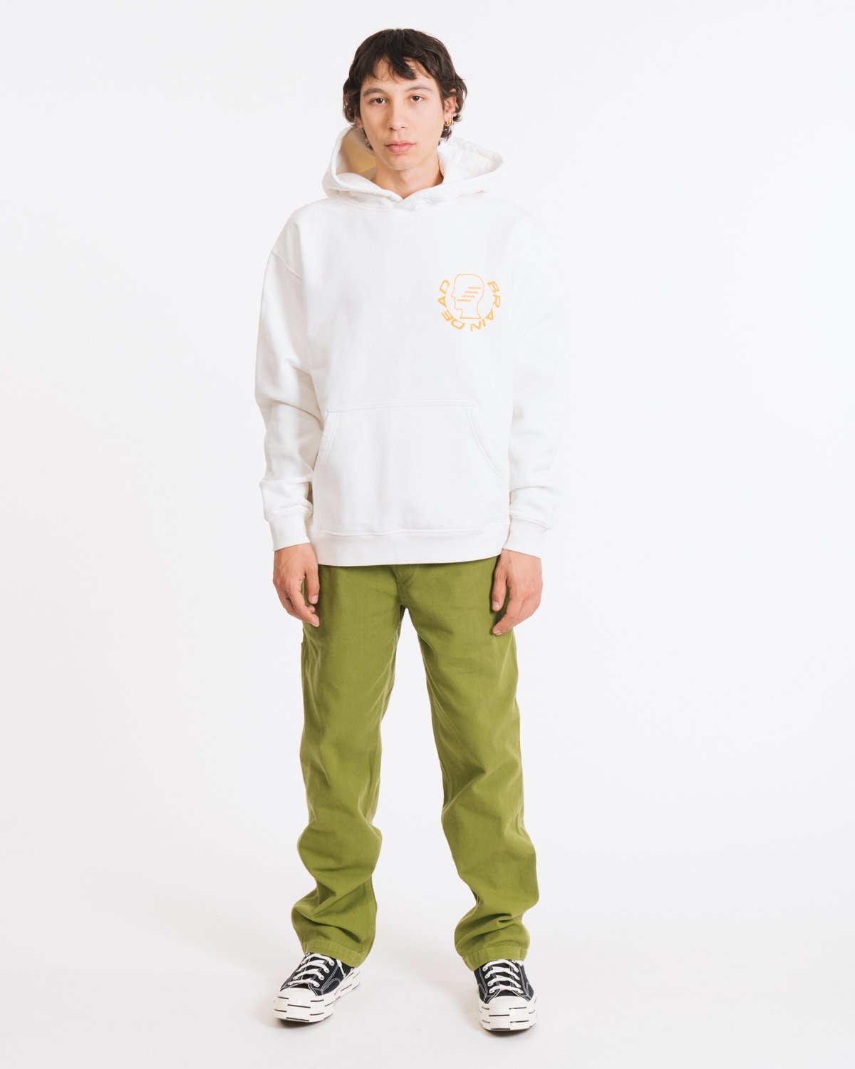 Brain Dead Folk Healing Hooded Sweatshirt - White