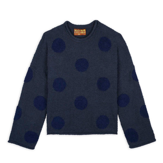 Brain Dead Teddy Fur Dot Knit Sweater - Navy