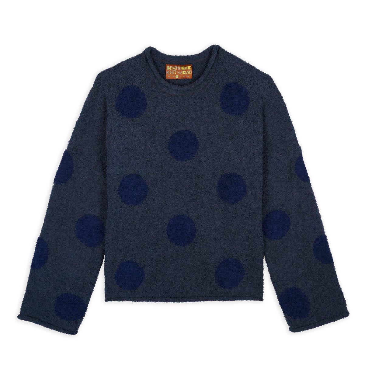 Brain Dead Teddy Fur Dot Knit Sweater - Navy