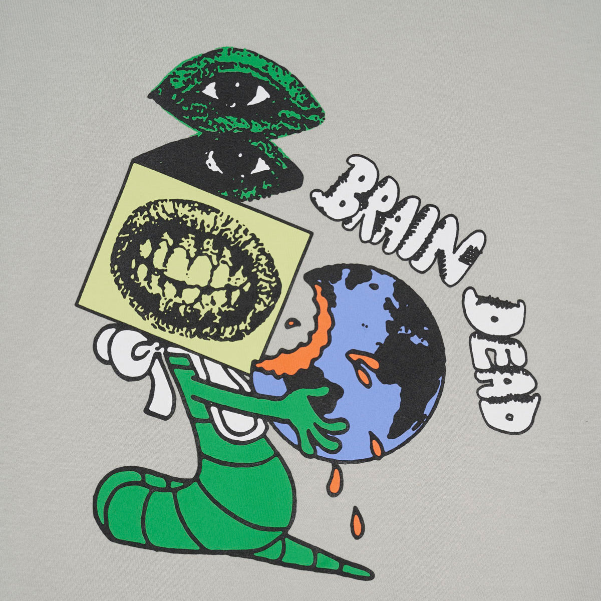 Brain Dead Worm Food T-Shirt - Cement