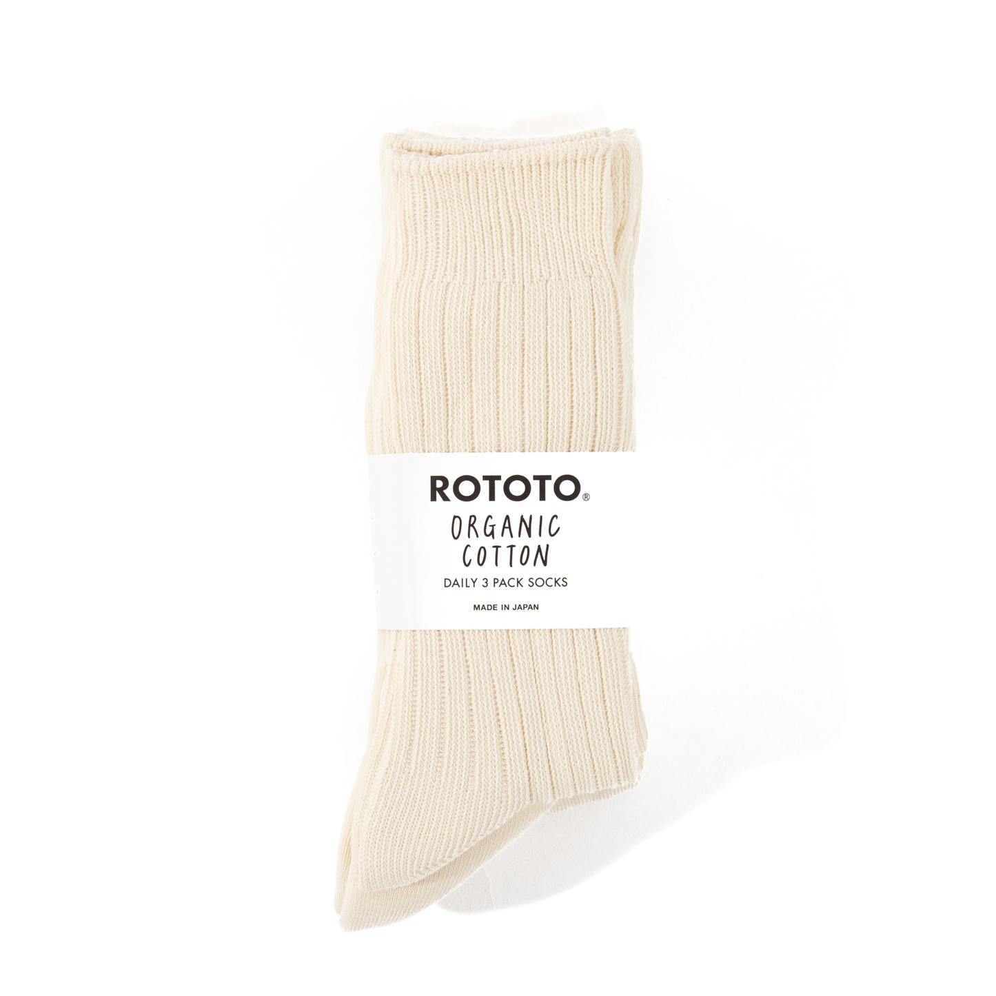 RoToTo Organic Daily 3-Pack Crew Socks