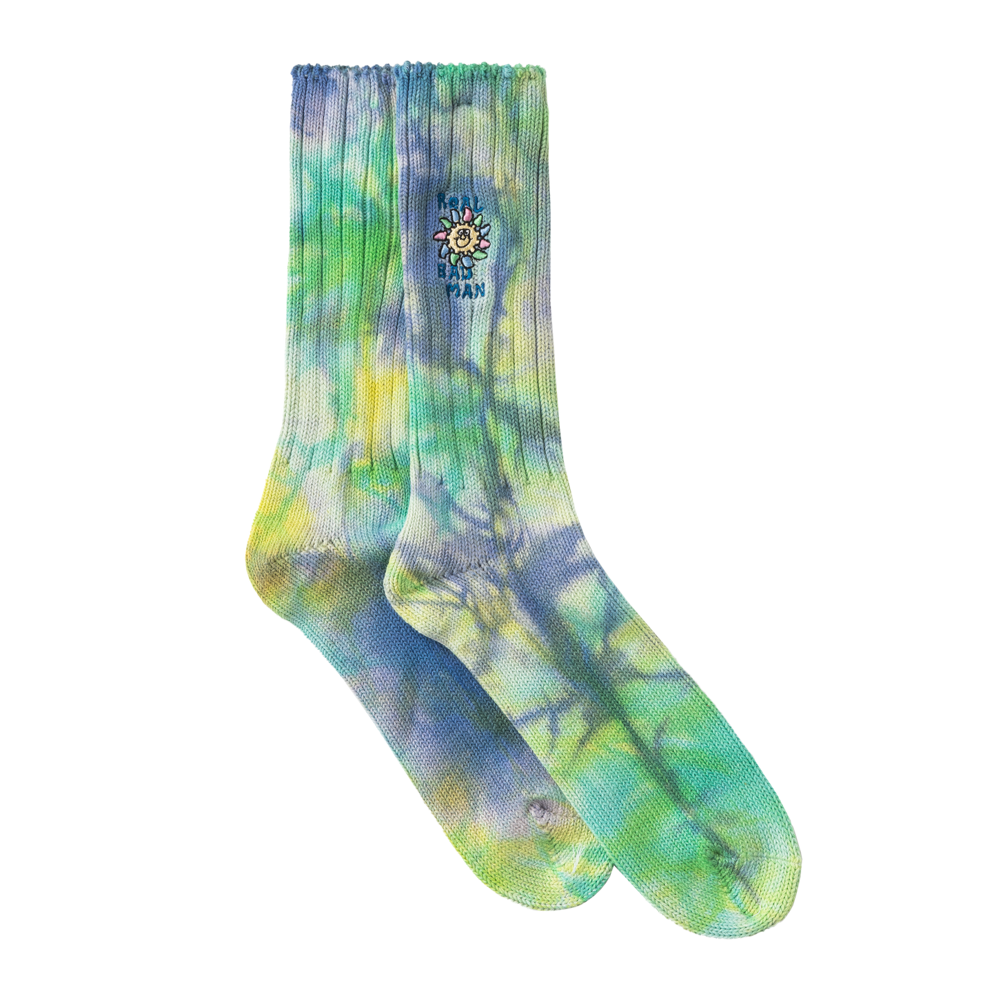 Real Bad Man Delic Sun Tie Dye & Embroidered Socks
